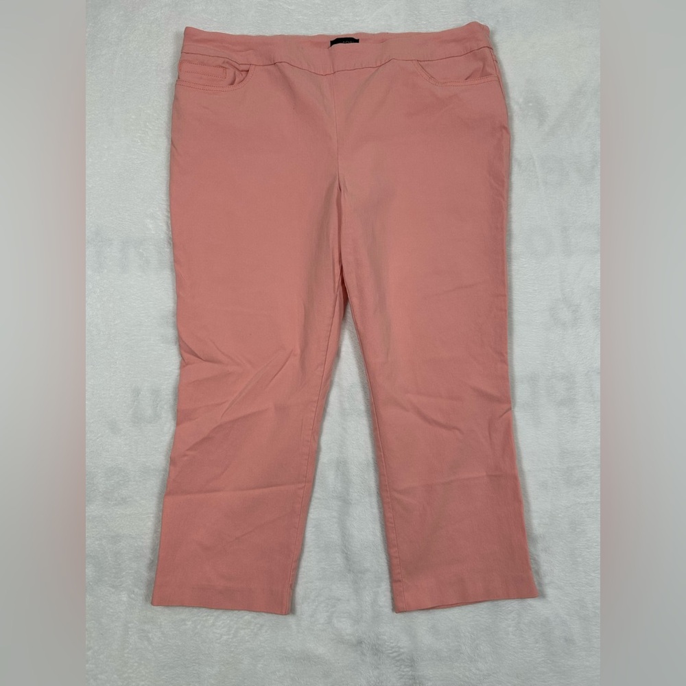 Renuar Pink Cropped Pants Women’s Size 16 High Rise Zip Leg